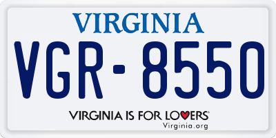 VA license plate VGR8550
