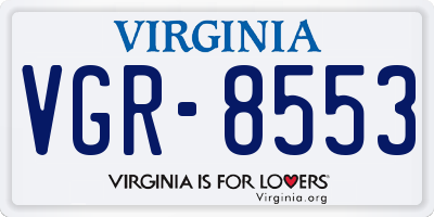 VA license plate VGR8553