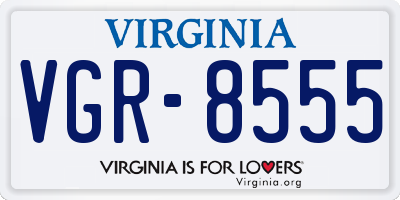 VA license plate VGR8555