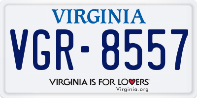 VA license plate VGR8557