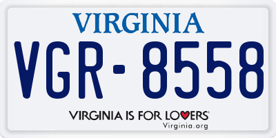 VA license plate VGR8558