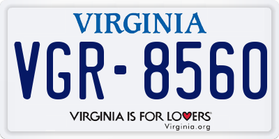 VA license plate VGR8560