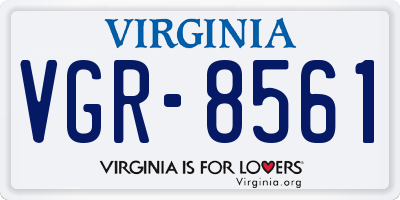 VA license plate VGR8561