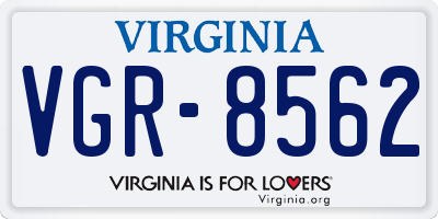 VA license plate VGR8562