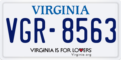 VA license plate VGR8563