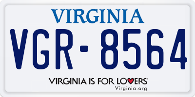 VA license plate VGR8564
