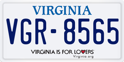 VA license plate VGR8565