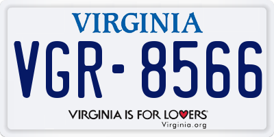 VA license plate VGR8566