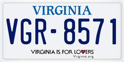VA license plate VGR8571