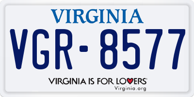 VA license plate VGR8577