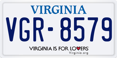 VA license plate VGR8579