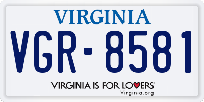 VA license plate VGR8581
