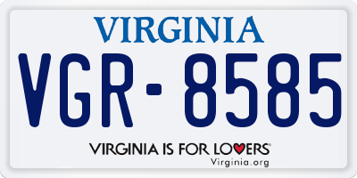 VA license plate VGR8585