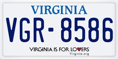 VA license plate VGR8586