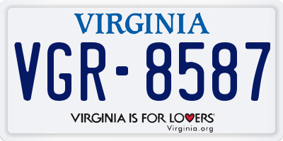 VA license plate VGR8587