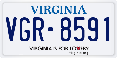 VA license plate VGR8591