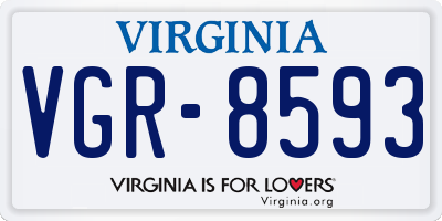 VA license plate VGR8593