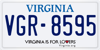 VA license plate VGR8595