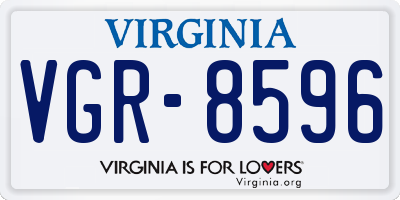 VA license plate VGR8596