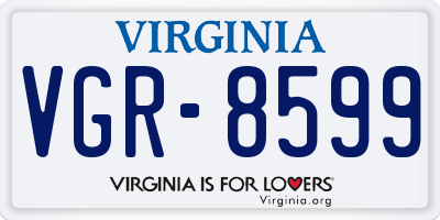 VA license plate VGR8599
