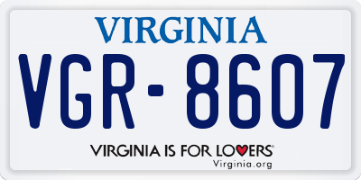 VA license plate VGR8607