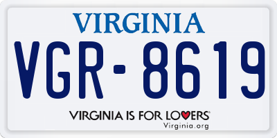 VA license plate VGR8619