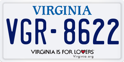 VA license plate VGR8622