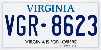 VA license plate VGR8623