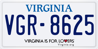 VA license plate VGR8625