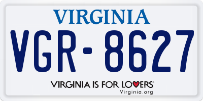 VA license plate VGR8627