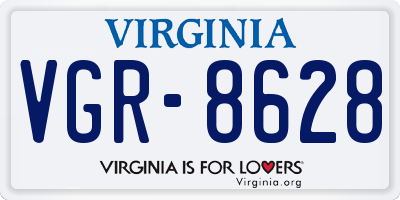 VA license plate VGR8628