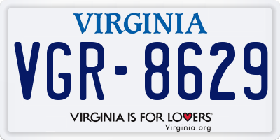 VA license plate VGR8629