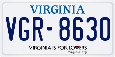 VA license plate VGR8630