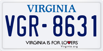 VA license plate VGR8631