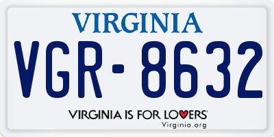 VA license plate VGR8632