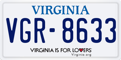 VA license plate VGR8633