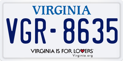 VA license plate VGR8635