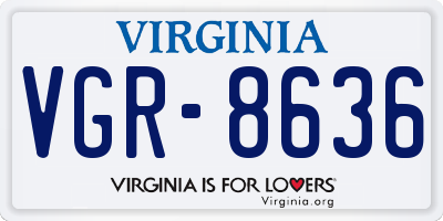 VA license plate VGR8636