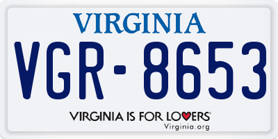 VA license plate VGR8653