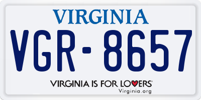 VA license plate VGR8657