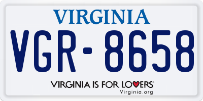 VA license plate VGR8658