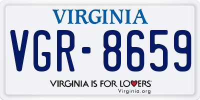 VA license plate VGR8659