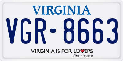 VA license plate VGR8663
