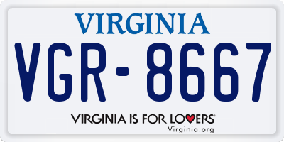 VA license plate VGR8667