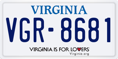 VA license plate VGR8681