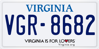 VA license plate VGR8682