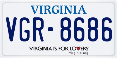 VA license plate VGR8686