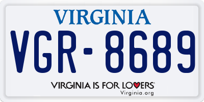 VA license plate VGR8689
