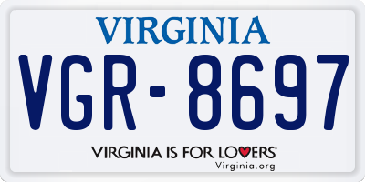 VA license plate VGR8697