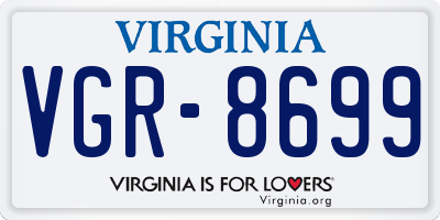 VA license plate VGR8699